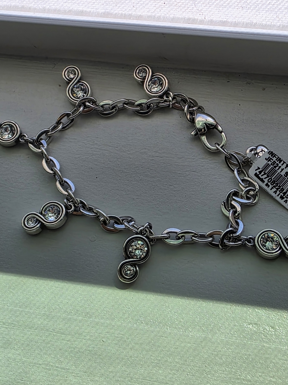 Brighton Jewelry INFINITY SPARKLE Crystal Silver Charm Dressy Bracelet new$58